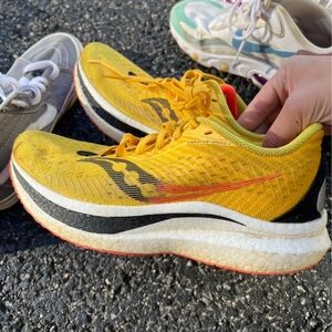 Saucony Yellow and Black Athletic Shoes